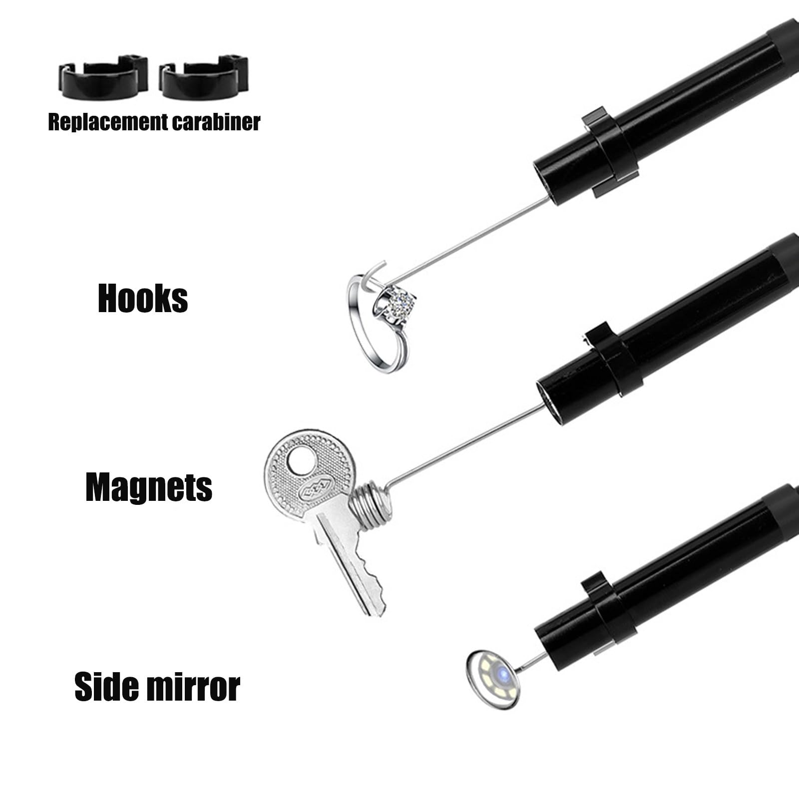Kamera inspekcyjna Borescope 8,8 mm, ekran 4,3 cala 1080p HD Kamera wężowa ze światłem, półsztywny kabel, do naprawy silnika samochodowego, kontroli węża, 6,5FT