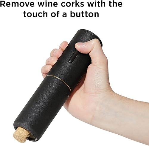 Miniatura 4 de RBT Sacacorchos eléctrico abridor de vino con cortador de papel de aluminio y base de carga de mármol, negro