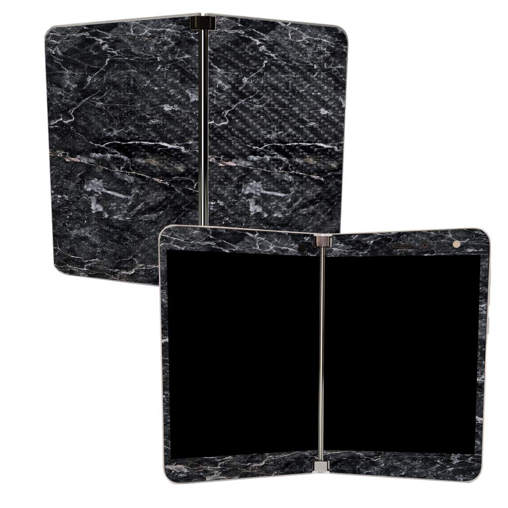 MIGHTY SKINS MightySkins Carbon Fiber Skin for Microsoft Surface Duo - Onyx Marble | Protective, Durable Textured Carbon Fiber Finish | Easy to Apply, Remove, and Change Styles | Made in The USA
