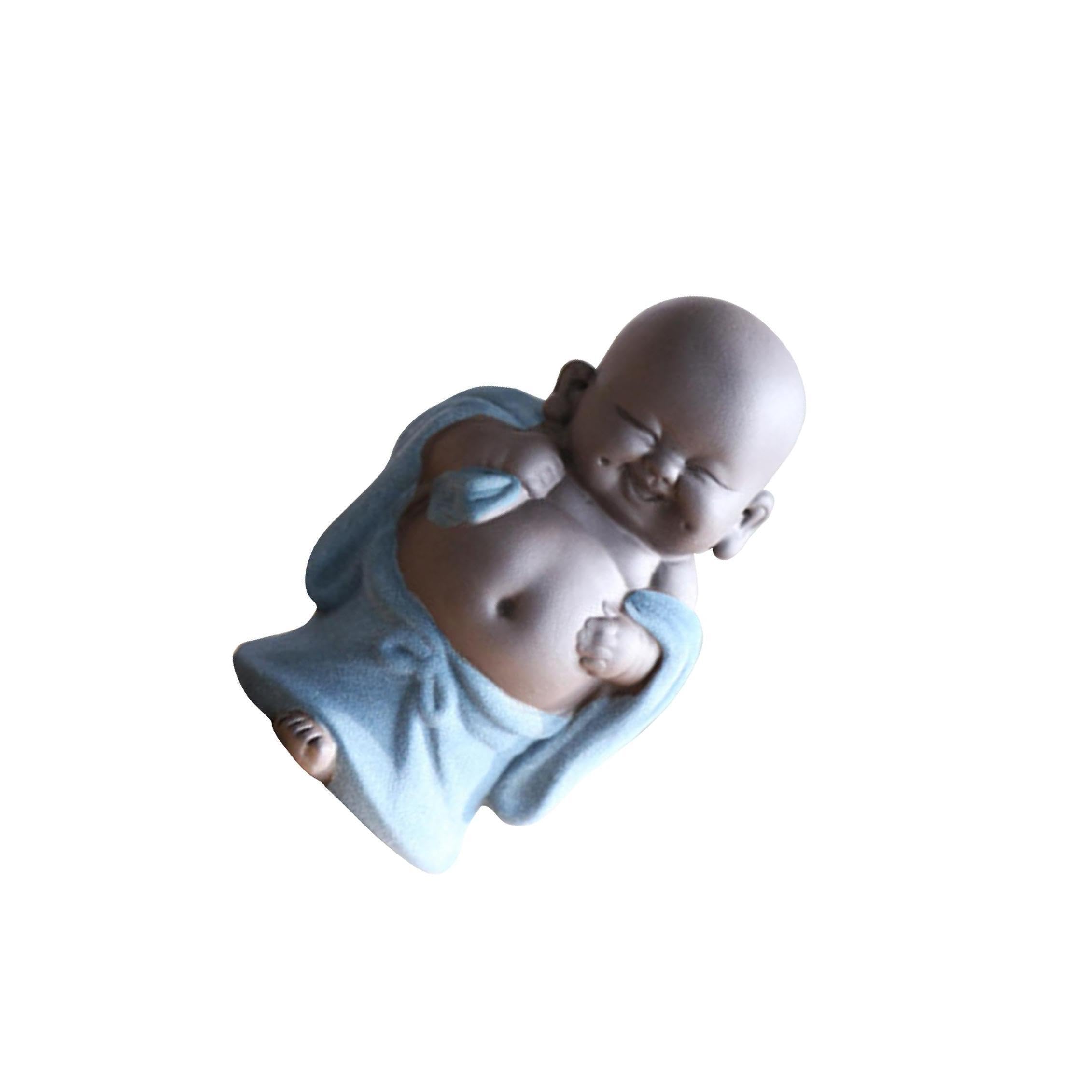 PIXZCSA Exquisite Little Buddha Figurine Handcrafted Ceramic Sculpture Home Decor Piece Exquisite Workmanshio Be Nice Decoration For Home Tea Board Little, Style D