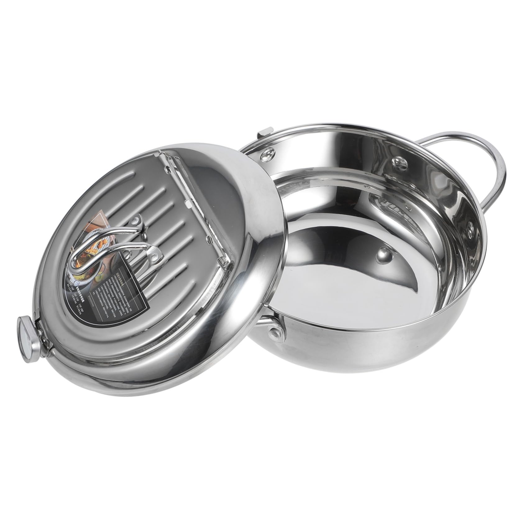 PRETYZOOM 1Pc Compact Tempura Frying Pot with Drainer Rack Non Stick Design for Easy Cooking for Restaurants and More