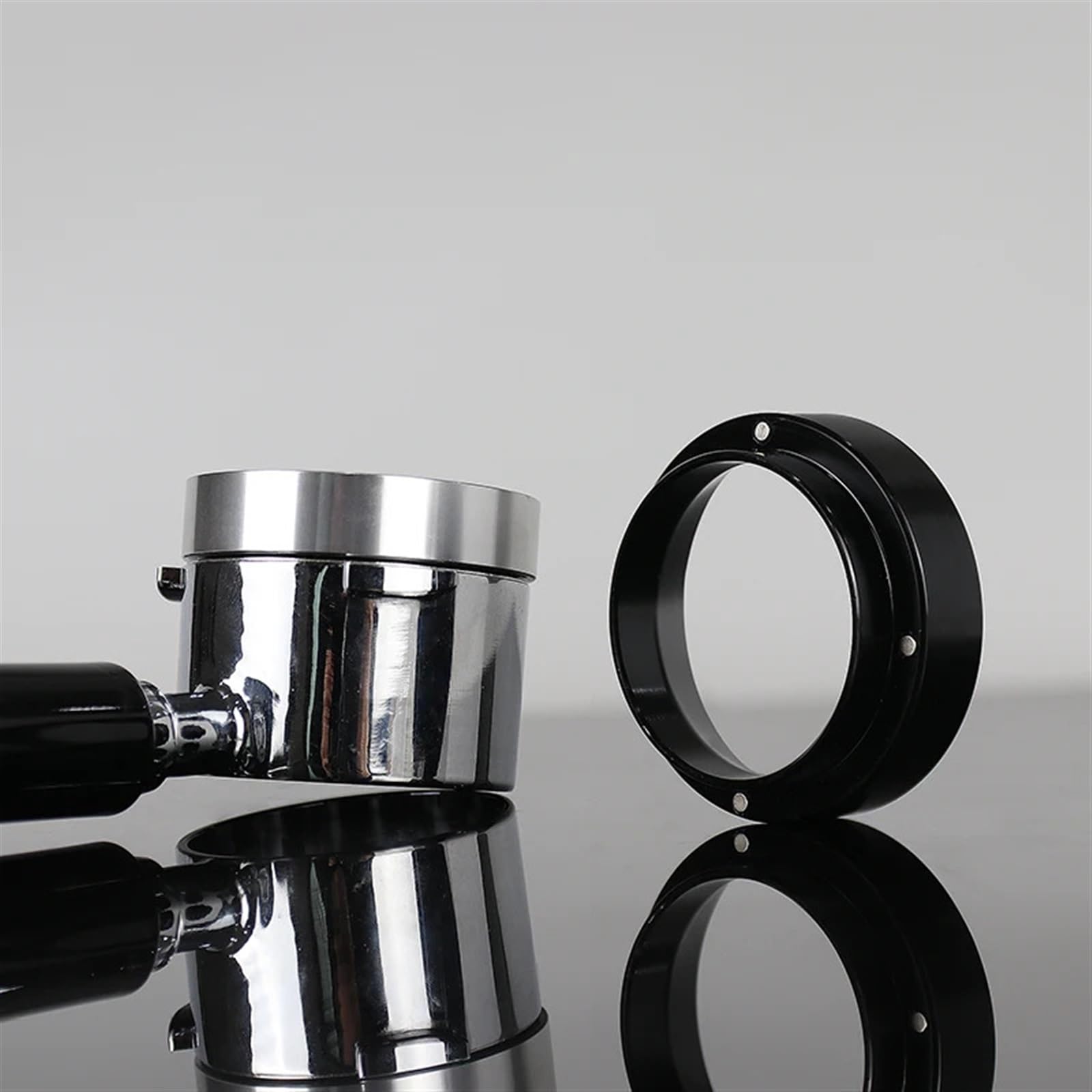 Koffie Doseerring Trechter, Espresso Doseertrechter Aluminium Koffiedoseerring met Magnetische Vervanging voor Koffiemachine(53MM