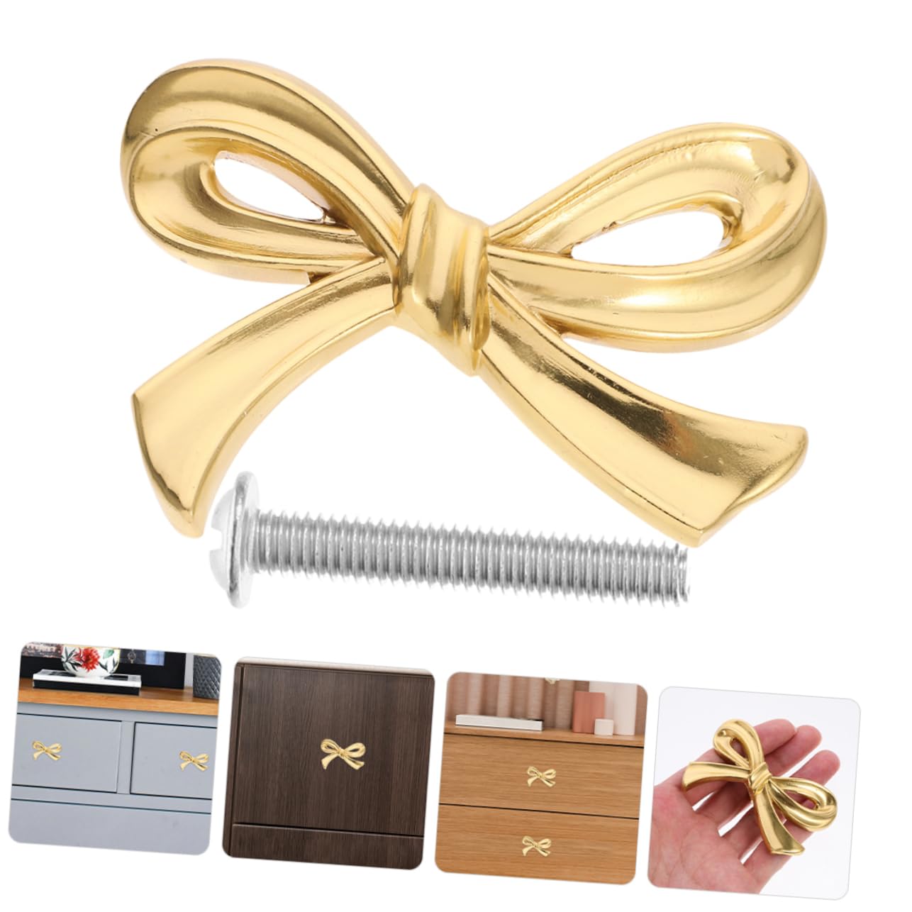 Operitacx 5 Set Maniglia Ad in Ottone Cassetto Forma Cucina Pomello A Farfalla Vivaio Pomelli Per Comò Per Ragazze Pomelli Del Comò Con Fiocco Dorato Piccole Manopole D'oro 2 Pezzi*5
