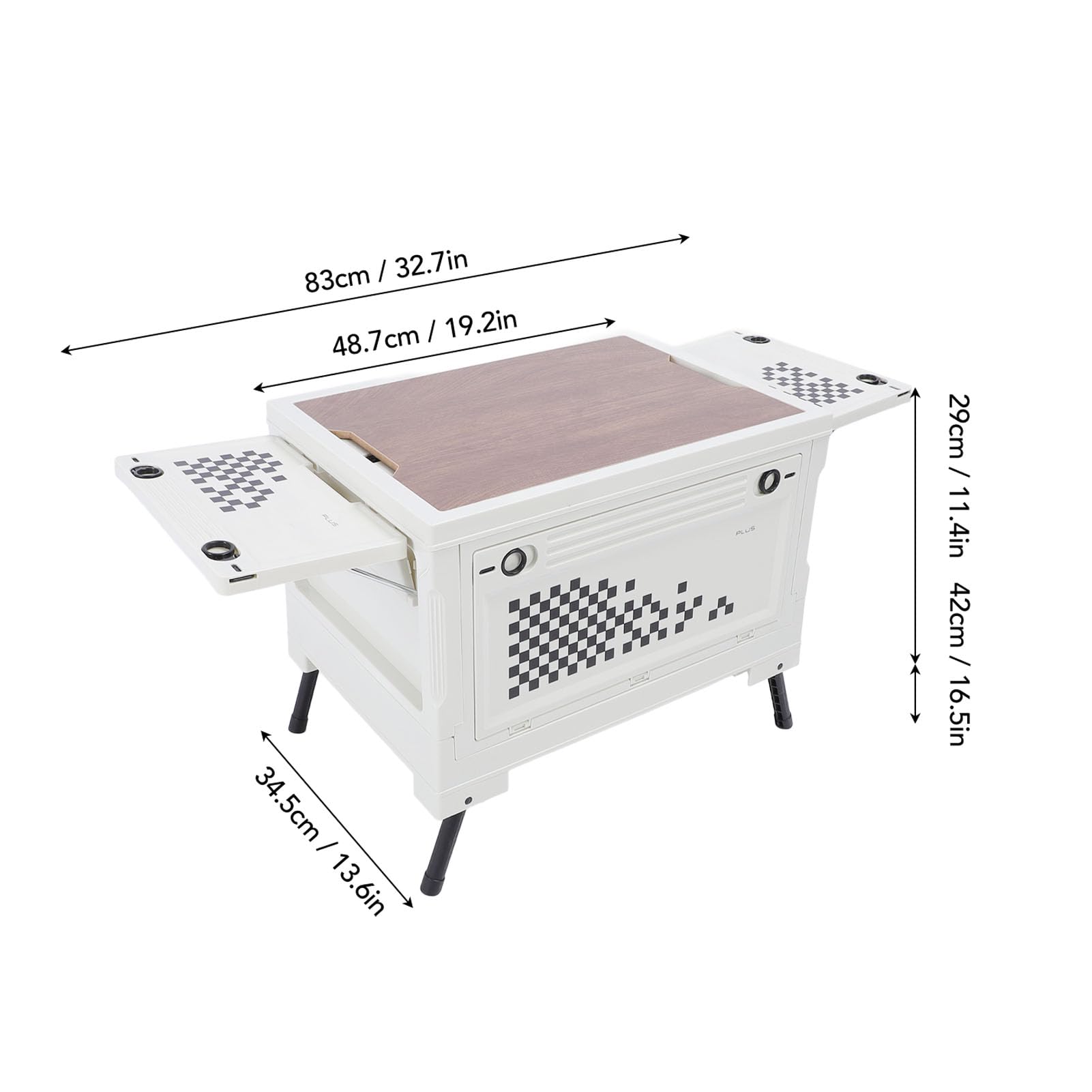 SUNGOOYUE Zusammenklappbare Aufbewahrungsbox für Camping, PP und Density Board, Zusammenklappbare Aufbewahrungsbox, 4-Zugang, Multifunktions-Organizer für Outdoor-Reisen, Camping, Familie, Auto
