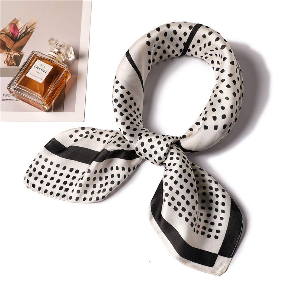 Cadeau foulard pour les filles et femmes : petit carré en soie chic motif à pois
