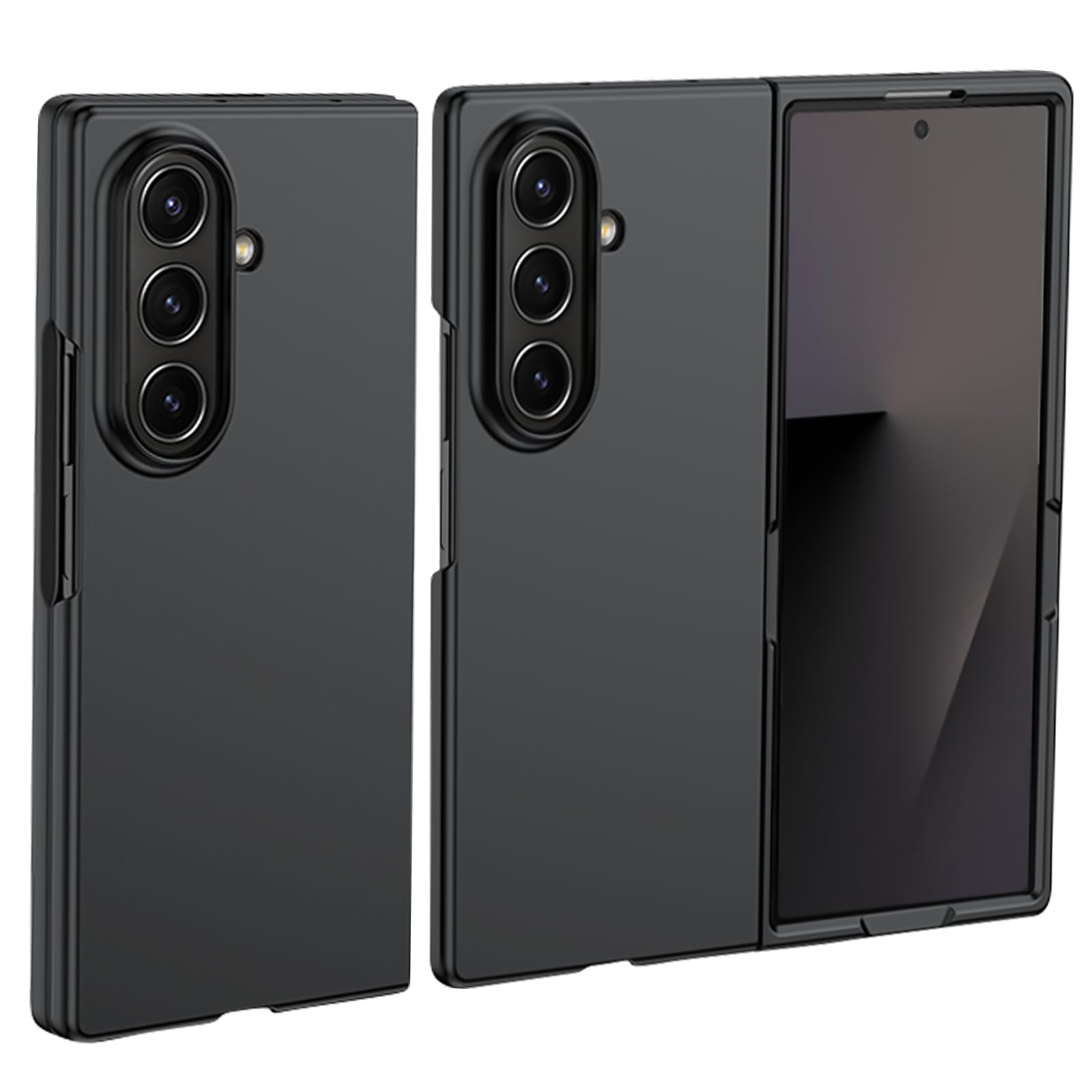 For Galaxy Z Fold7 ケース PC素材 全面保護 Lucktree Galaxy Z Fold 7 対応 保護ケース PCマット質感 耐衝撃 擦り傷防止 指紋·汚れ防止 薄型 超軽量 手触り良い 着脱簡単 (ブラック)