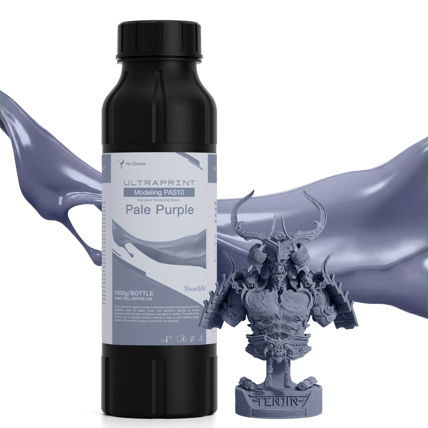 HeyGears PAS10 Upgraded Standard 3D Printer Resin, Pale Purple 1000g | High Precision, Qu…