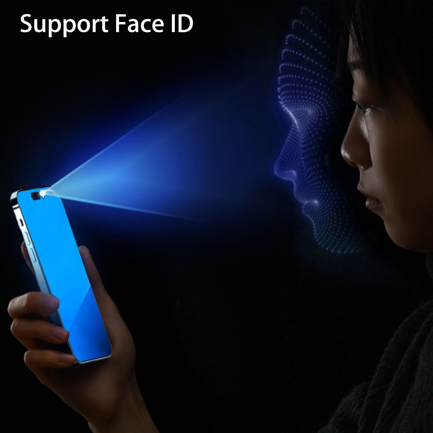 2-pak anty-niebieskie szkło hartowane do iPhone'a 12 Pro Max Anti-Spy folia ochronna na ekran galwanizowana niebieska 17.0 cm