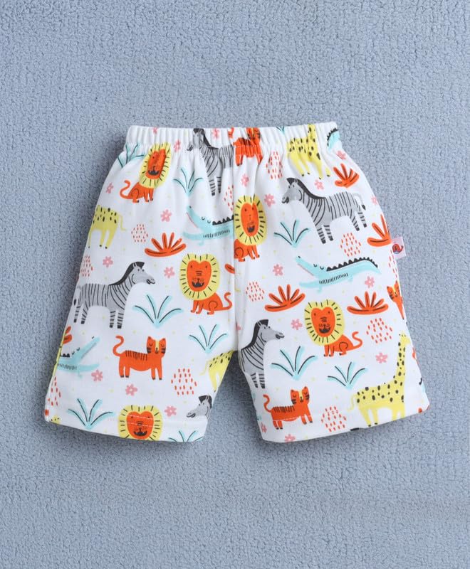 Image of BUMZEE Baby Boys Cotton Pack of 4 Above Knee Length Shorts