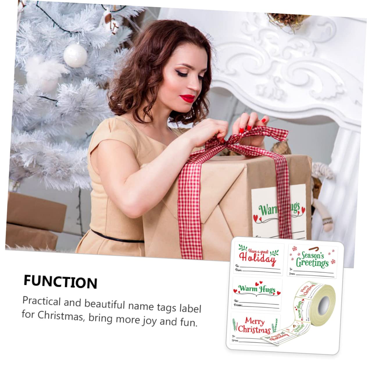 Lurrose 3 Rollen Selbstklebende Etiketten Weihnachtsetiketten Aufkleber Umschlagetiketten Weihnachtsetiketten Aufkleber Weihnachts Weihnachts Namensschilder