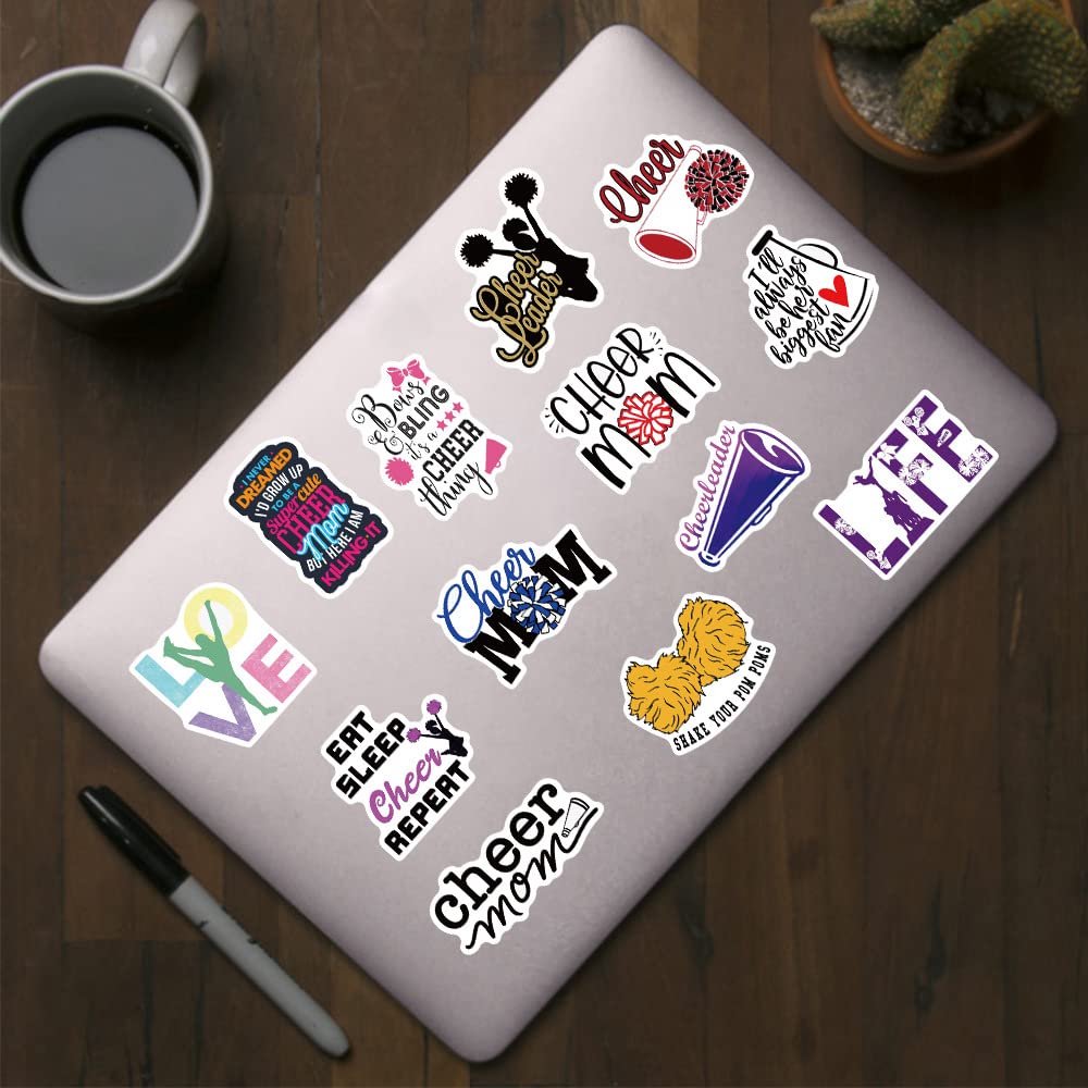 Confezione 100 Adesivi Cheerleader Per Ragazze - Vinile Impermeabile Rosa E Nero - Per Bottiglie, Laptop, Bomboniere - 2