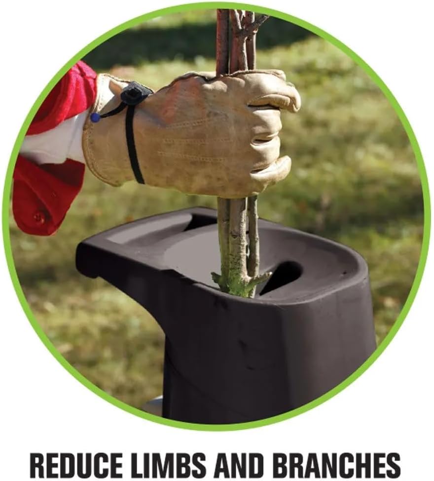 14 Amp Electric Chipper Shredder – 1.5" Capacity Corded Wood Mulcher for Branches, Leaves & Yard Debris — Compact Garden Cleanup Tool