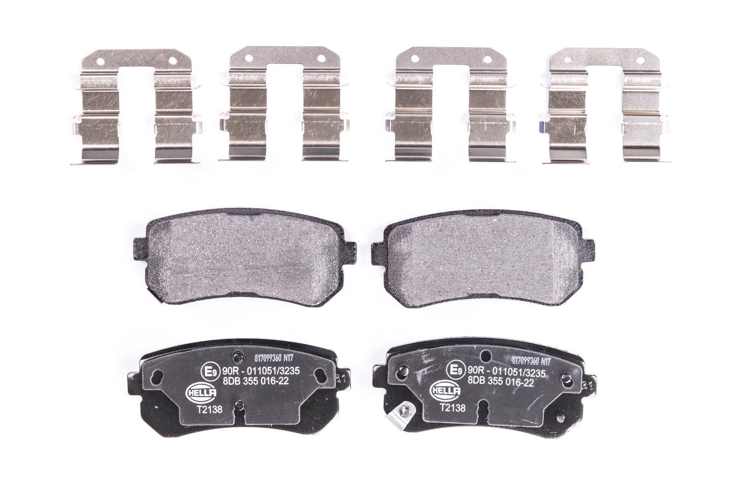 HELLA 8DB 355 016-221 Brake pad set - with acoustic wear warning - T2138 - for e.g. HYUNDAI / KIA
