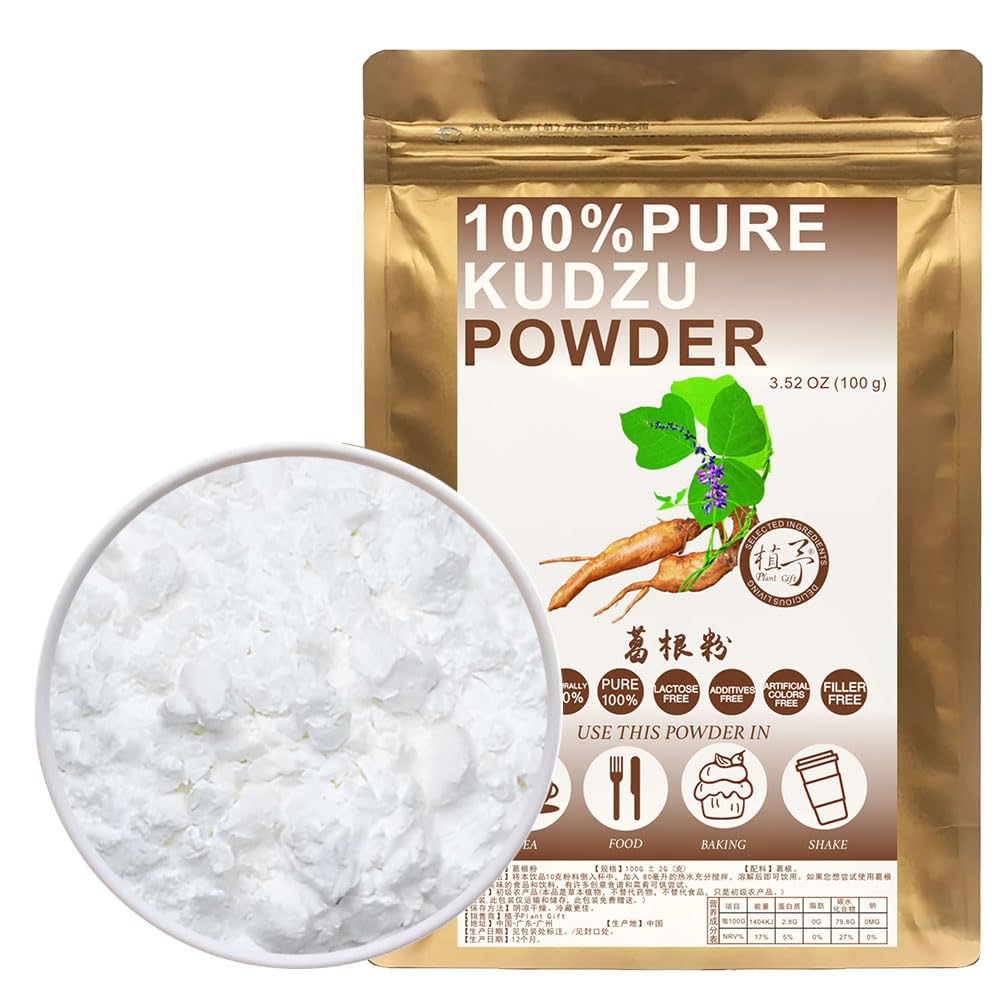 100% Pure Kudzu Powder 100g/3.52oz Arrowroot Powder, Natural Thickener, 葛根粉 Kudzu Root Powder For Baking & Drinks, Tea| Free from Preservatives