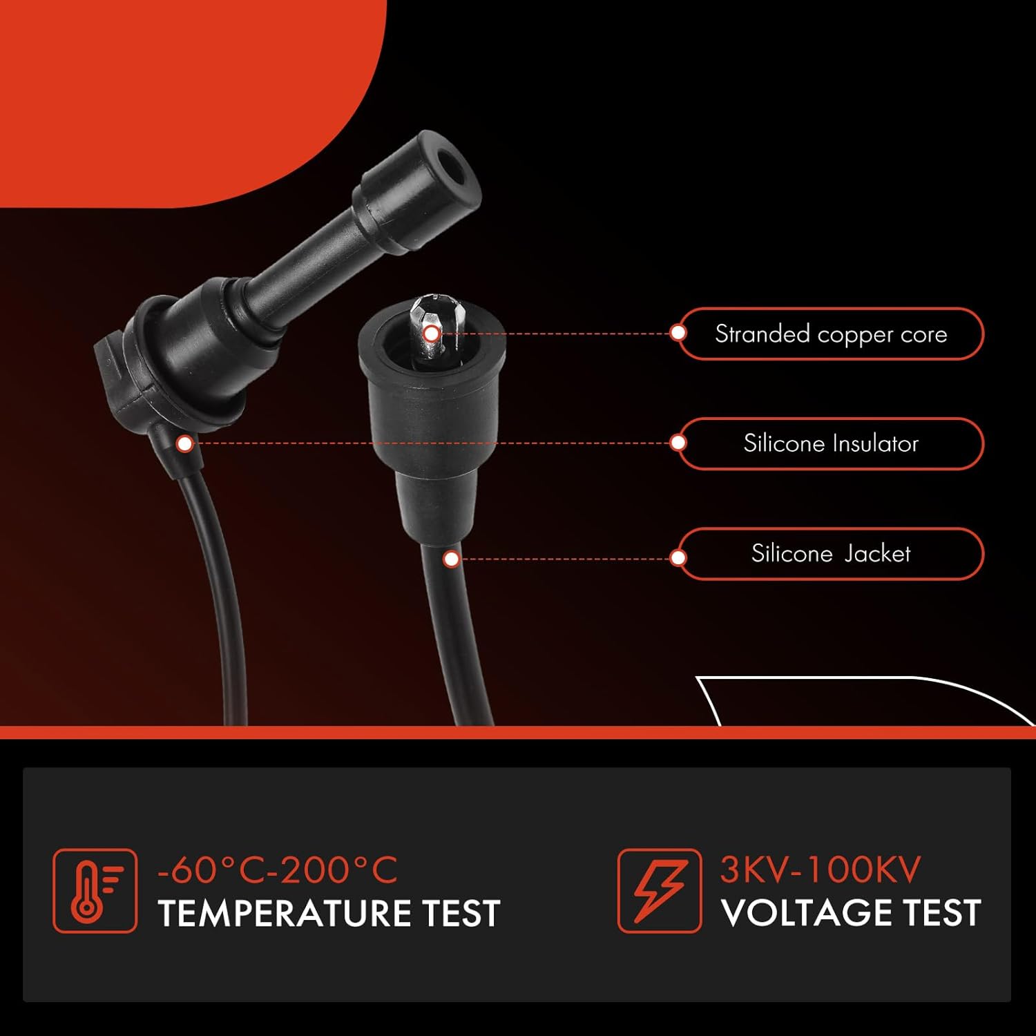 A-Premium 4PCS Spark Plug Wires Compatible with Mitsubishi Eclipse 1995-1999 2.0L, Galant 1994 2.4L & Eagle Talon 1995-1998 2.0L