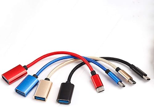 Miniatura 3 de Cable adaptador OTG, adaptador de nylon trenzado OTG USB Cable de datos Micro adaptador Cable U Cable adaptador de disco azul tamaño único