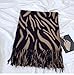OVOY Women Fashion Cashmere Feel Winter Scarf, Zebra Soft Long Double-sided Style Tassels Oversize Warm Shawl Scarves Wraps
