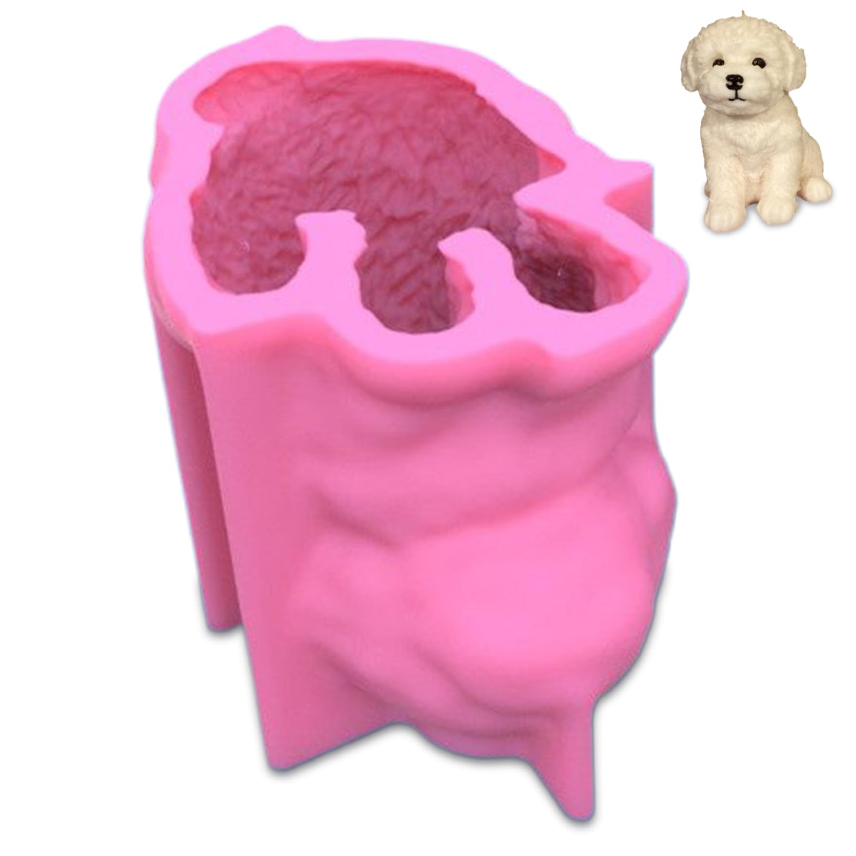 Bonalake Dog Silicone Mold 5x5x4 3D Cute Dog Resin Mold for Chocolate or Candle Making, Simulation Unique Puppy Silicone Molds for Art Crafts Festival Home Decor Molds Candle