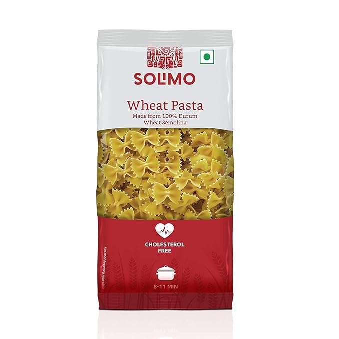 Amazon Brand - Solimo Durum Wheat Farfalle Pasta, 500 grams Pouch