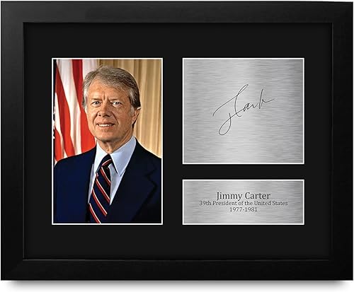 Miniatura 1 de HWC Trading Autógrafo del presidente de los Estados Unidos, Jimmy Carter, USL, reproducción firmada enmarcada, impresión impresa, foto para
