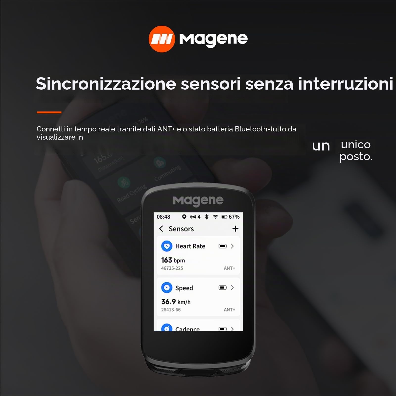Magene C506 Ciclocomputer GPS Senza Fili Navigazione Cartografica Schermo a Colori Tangibile WiFi Bluetooth