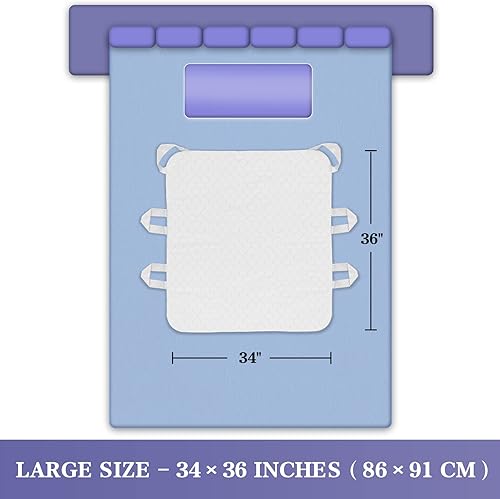 Miniatura 3 de Almohadillas de cama lavables con 6 asas resistentes de 34 x 36 pulgadas, almohadillas reutilizables extra grandes de 4 capas a prueba de fugas,