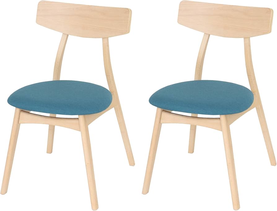 Amazon｜ヤマソロ(Yamasoro) ダイニングチェア ブルー 幅42.5×奥行52