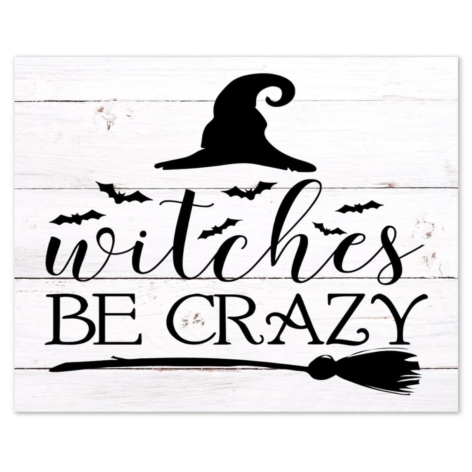Plaque murale en bois Witches Be Crazy Funny Gallery 40x50 cm