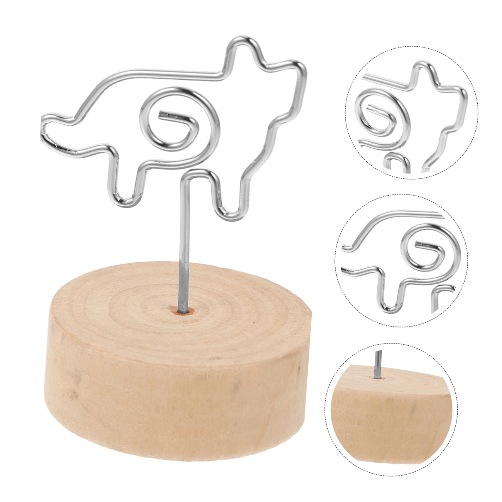 SEWACC 3pcs Cute Animal Photo Holder Clips Wedding Table Number Holders Decorative Memo Clip Stands for Place Cards Wood Material for Parties Desk Organization