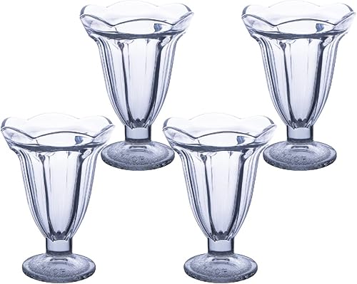 Miniatura 5 de Tulip Sundae and Postsert Cup Ultra Clear - Vaso de base sólida grueso XL extra grande 10 onzas helado pudín mousse parfait frutas juego de 4