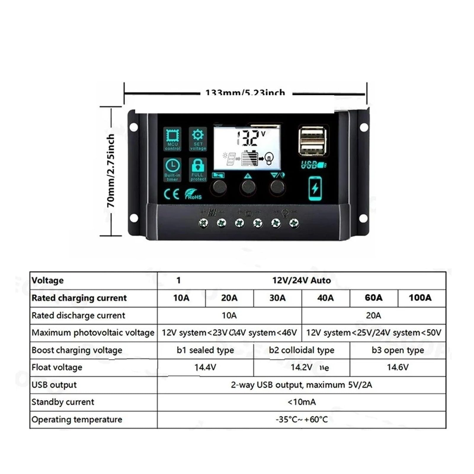 Inversor Potencia Kit Generador Solar Panel 10000W 500W Controlador 100A Inversor Fuera Red 12V 220V para Respaldo Toda Casa del Hogar/RV Convertidor