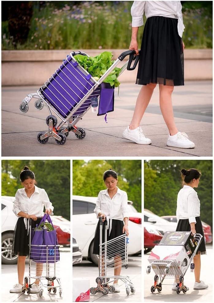 Einkaufstrolley Klappbar Einkaufswagen Faltbarer Trolley-Wagen - 35 kg Tragfähigkeit Drehgriff Einteiliger Aluminium… – Bild 7