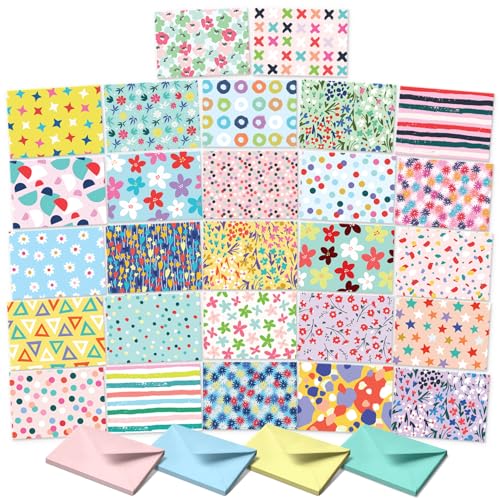 Image of S&O Blank Cards for All Occasions in One Box Set - Blank Notecards for Handwritten Messages - All Occasion Notes Assortment Box with covers - 100 Vibrant Notecards and Envelopes Pack