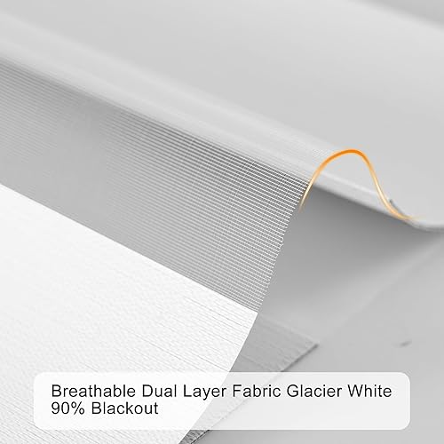 Miniatura 10 de Persilux Persianas estilo cebra sin cordones para ventanas (31 pulgadas de ancho x 72 pulgadas de alto, blanco) con casete mejorado, cortinas