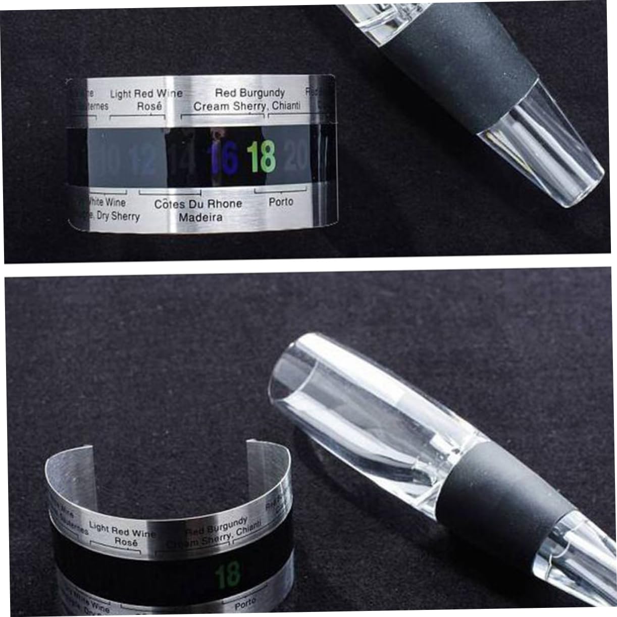 OUNONA 6 Piezas vino digital brazalete de vino comida profesional termómetro digital termómetro liquido termómetro de botella de vino Acero inoxidable juego de vino