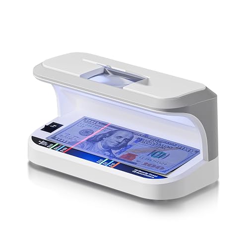 AROHANI UV Counterfeit Bill Detector Light for Detect Money & ID, Portable | Built-in 2 UV Light & 8X Magnifier, Watermark Detection, Money Checker Machine for Verifying Authenticity of Banknotes