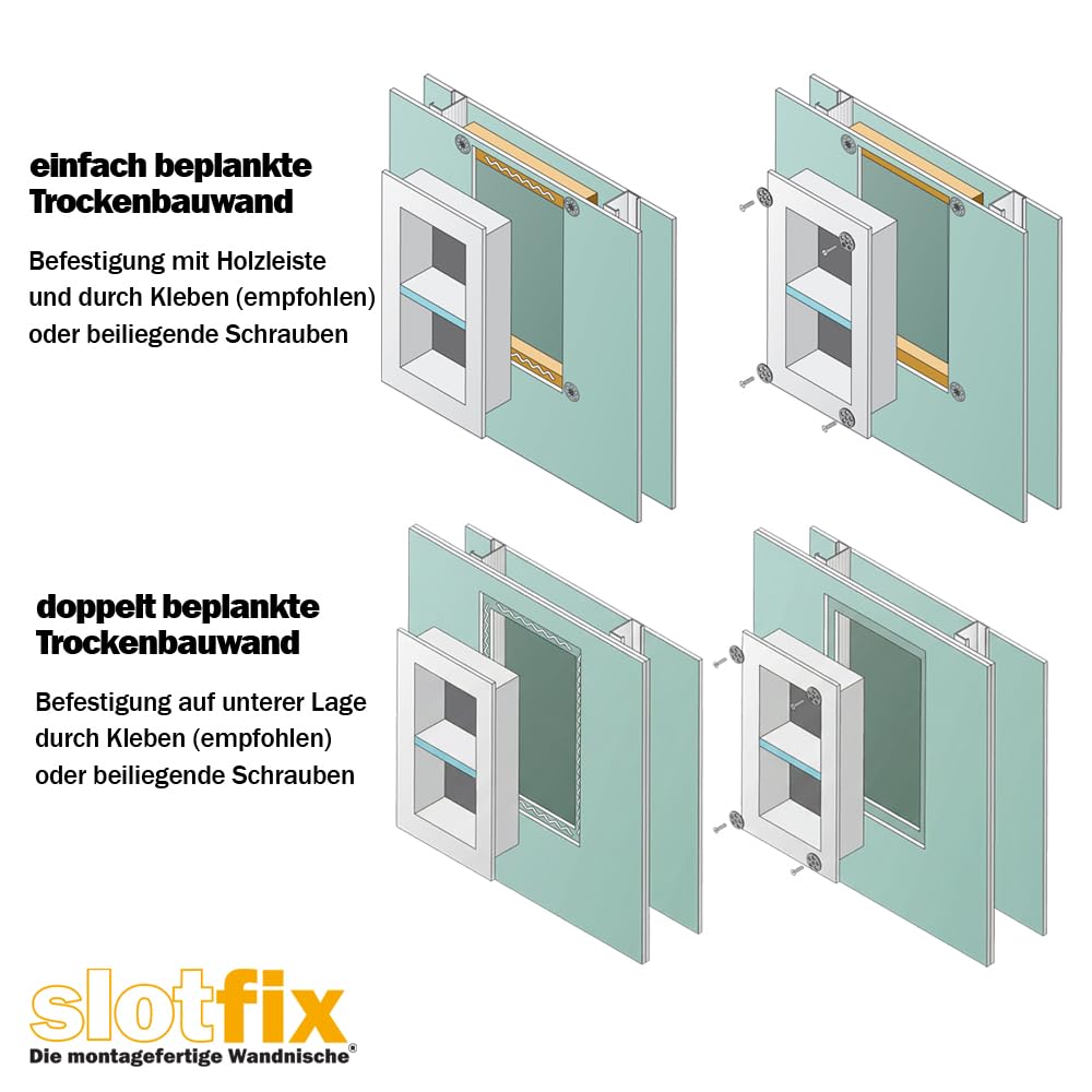 befliesbare montagefertige Wandnische 30x30x10cm als Duschablage im Trockenbau mehr Stauraum in Bad & Co. Exklusive Aufbewahrung