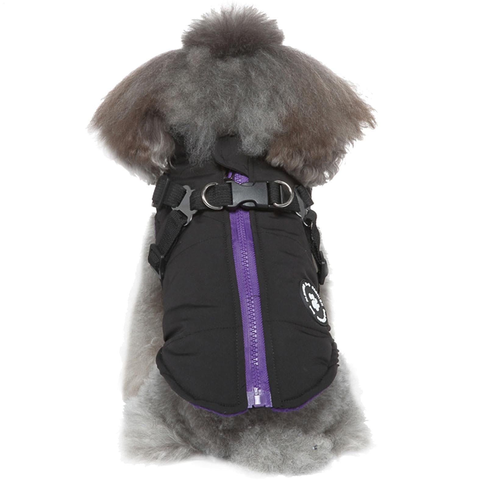 Waterproof Dog Coat With Harness, Adjustable Reflective pet dogs Harness Vest Winter Puppy Clothes With Chest Strap, Warm Coats & Jackets For Small Medium Large Dogs Winter Warm XS-2XL
