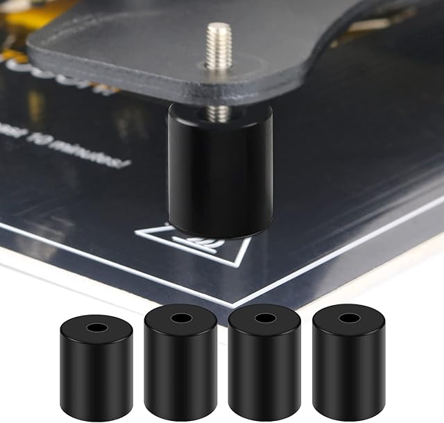 4pcs Heatbed Silicone Leveling Column, 3D Printer Leveling Parts Silicone Black Hot Bed Mounts Column Stable Tool for Ender 3 Pro/CR-10/10s Pro