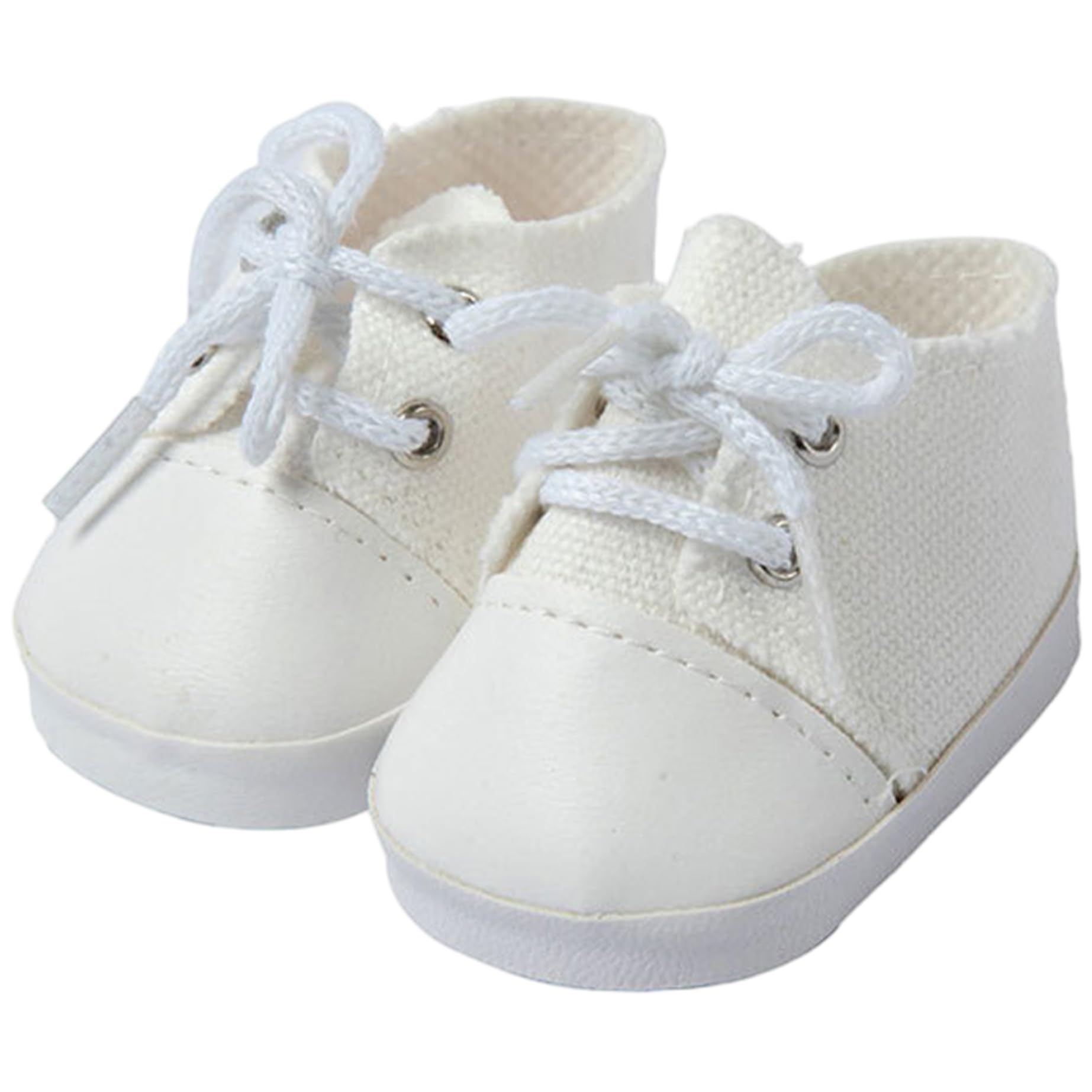 Scarpe da Bambola da 18 Pollici 1 Paio di Scarpe da Bambola in Tessuto Bianco per Bambole da 18 Pollici con Lacci Accessori Decorativi Fai da Te per Giochi di finzione, Esposizione