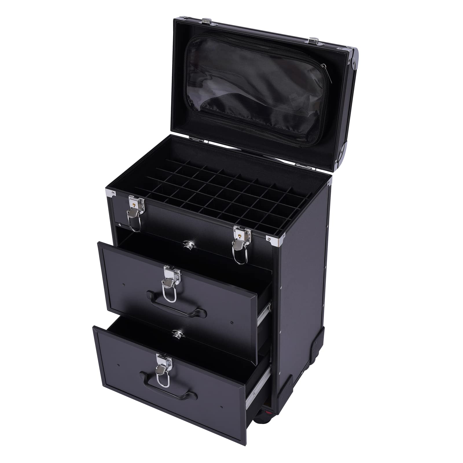 Chariot à cosmétiques, trousse de transport de maquillage, mallette de voyage, organisateur de maquillage pour voyage, mallette de maquillage verrouillable, mallette