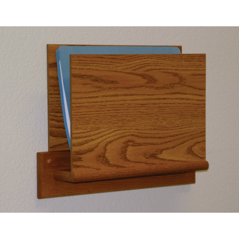 Wooden Mallet Oval-Mount Open-End File Holder, HIPAA Compliant, Letter Size, Medium Oak
