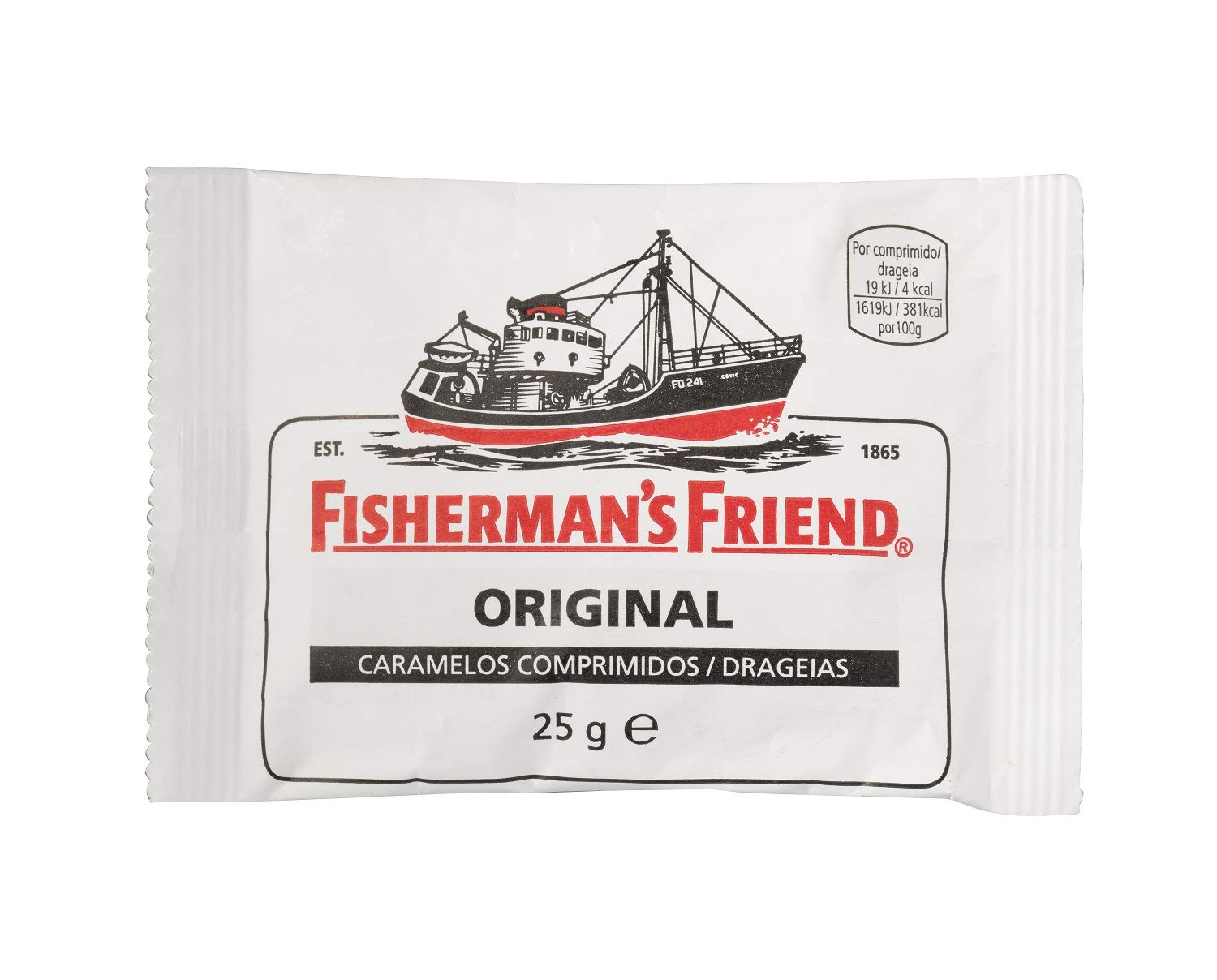 Fisherman's Friend Original, Caramelo Comprimido Eucalipto y Mentol - 12 unidades de 25 gr/ud