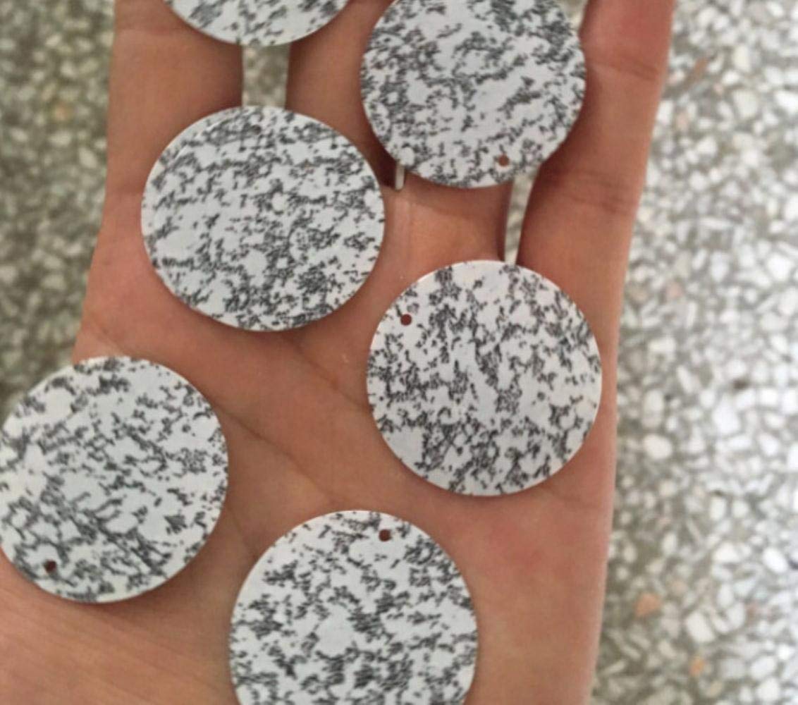 Materiały do szycia DIY koralik 20 mm okrągły biały marmur płaskie cekiny PCV koraliki akcesoria odzieżowe