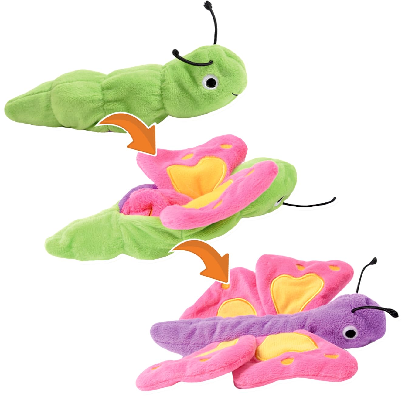 Creanino Plush Toy 2 in 1, Reversible Plush Creative Hand Puppets Toy, Super Soft Educational Toy for Kids, Polyester, Klar, 5 x 23 x 26 cm, Unisex