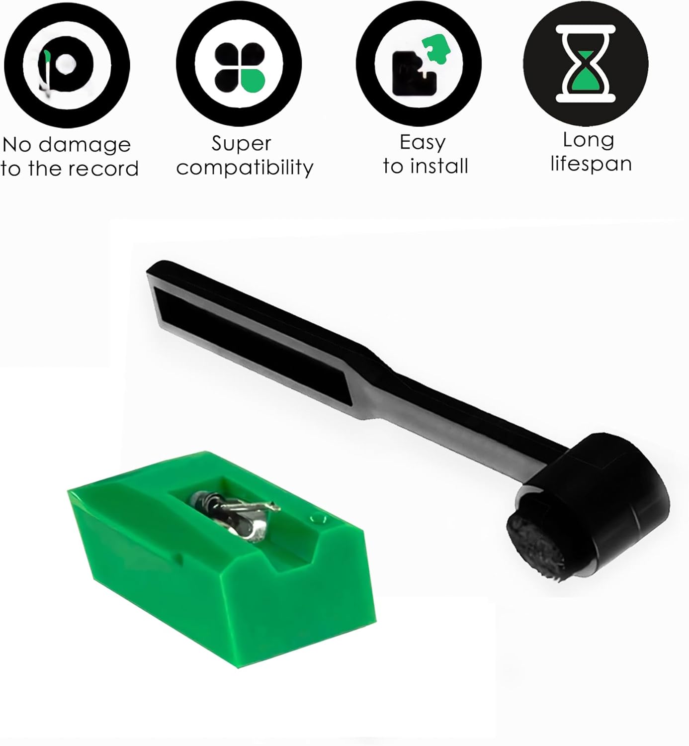 ATN95E Turntable Record Replacement Needle with Stylus Cleaning Brush, Eliptical Record Player Needle Compatible with Audio-Technica AT-LP120-USB Vinyl Turntables