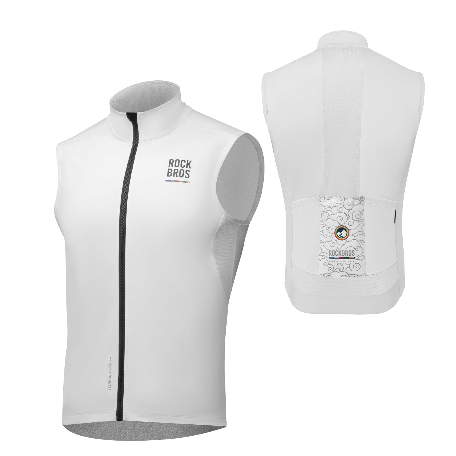ROCKBROS Road to Sky Chaleco Cortavientos Ciclismo para Hombre Mujeres Chaqueta sin Mangas Otoño para Ciclismo Running Aire Libre