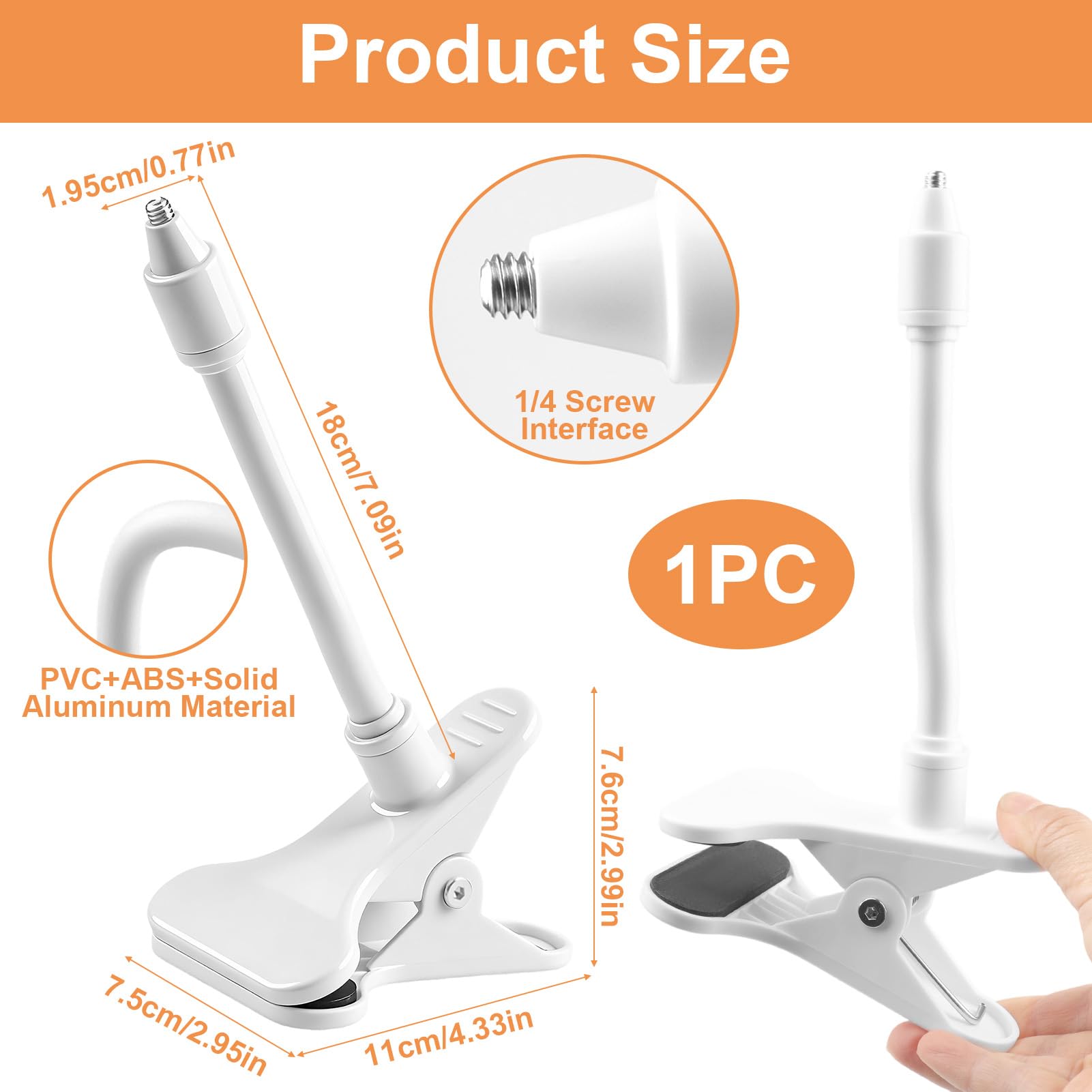 Supporto per fotocamera Sorveglianza Bebe universale flessibile compatibile con 1/4" presa sicura regolabile senza trapani compatibile con SpaceView Video Vista 360 Monitor YESIMOM Culle Asili Maggior