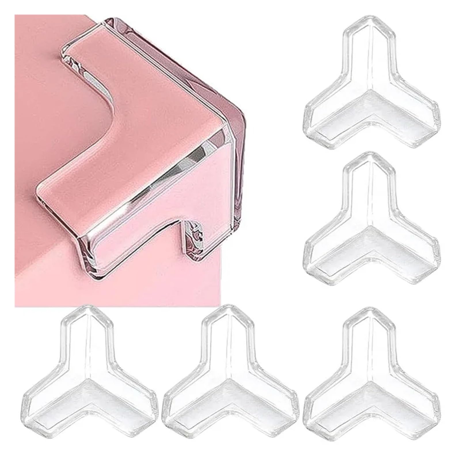 Sicherheits-Kantenschutz aus Silikon, weich, transparent, kollisionssicher, Kantenschutz for Tischecken(Color02,100pcs)
