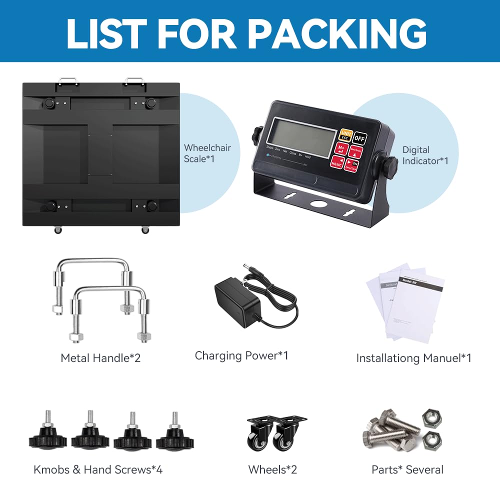 Wheelchair Scale 1000x0.1lb,Digital Medical Scalewith Extended Dual Ramp Portable for Home use